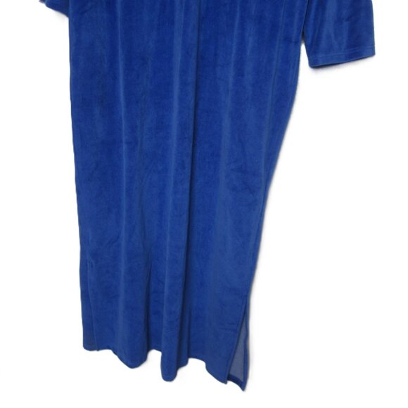 Quacker Factory Size L NEW Velour Sleep Dress Pullover Blue Rhinestones Warm - Picture 3 of 11